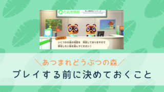 あつまれどうぶつの森 決めておくこと プレイ前